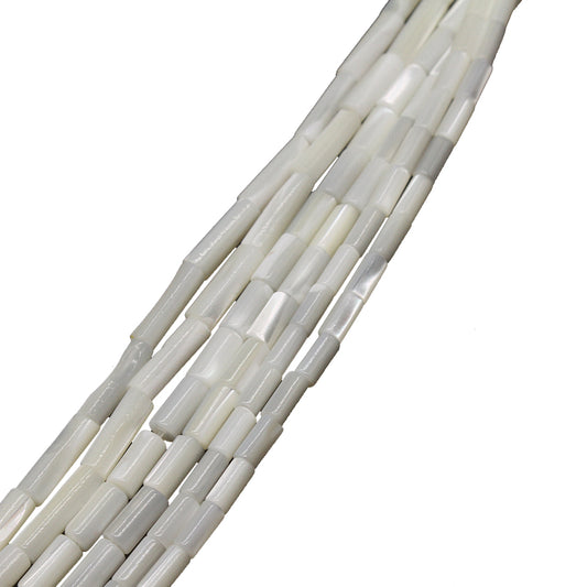 Natural White Shell Beads - Column - 3x7mm Weight:7.40Gram - Sold By Strand - NEW521