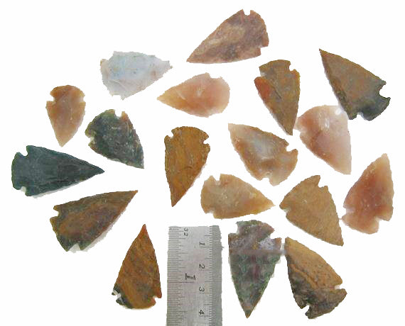Tribal Arrowheads 38mm 1.5 inch - Agate - 7 grams - BIN Size 1