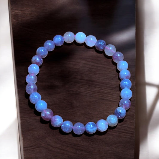 Lepidolite Bracelet - 8mm Beads- China - 7.5 inch