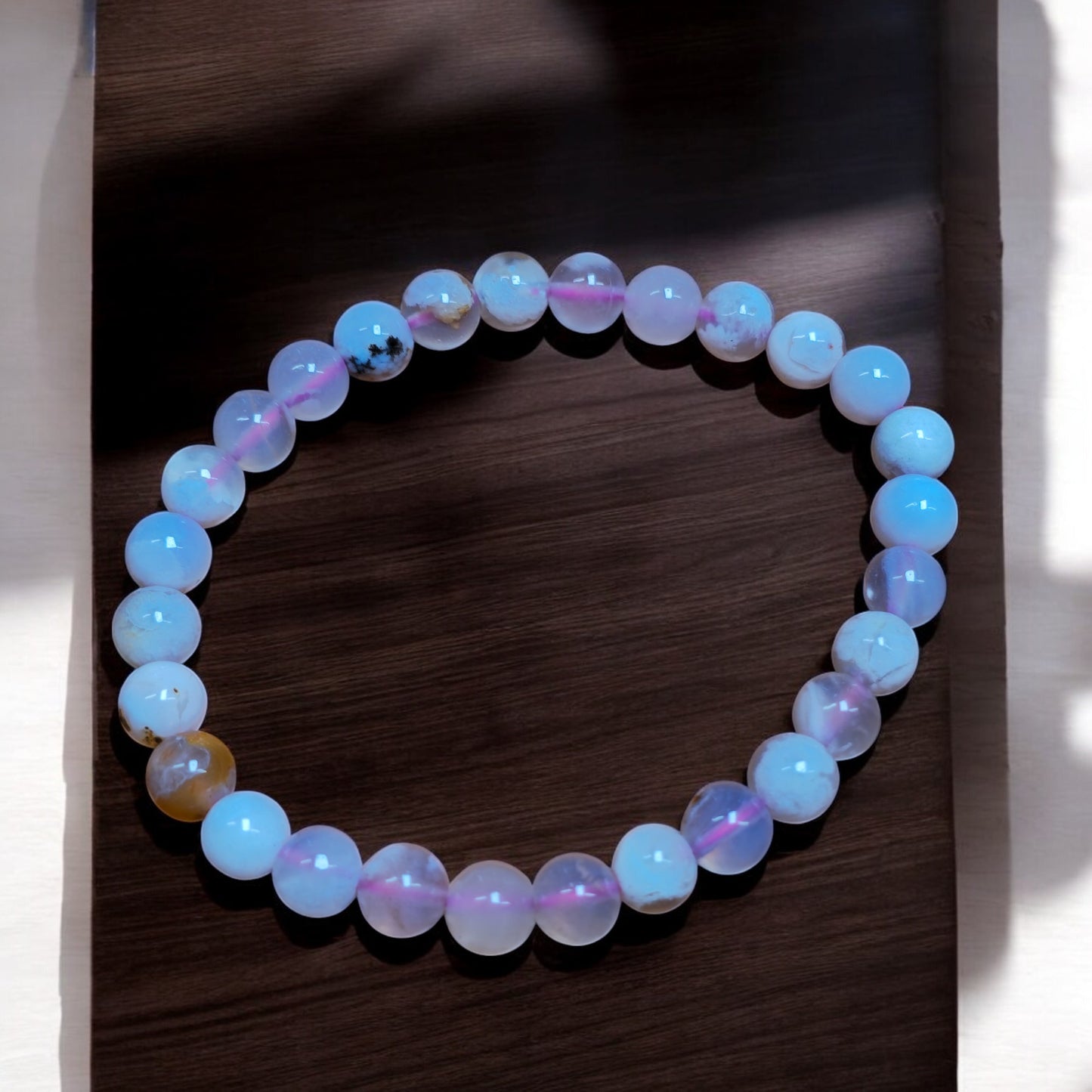 Flower Agate Stretch Bracelet - 6mm Beads 7.5 inch - China - NEW125