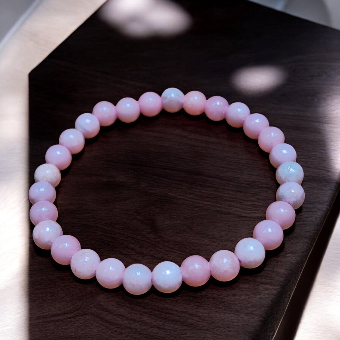 Pink Opal Bracelet - 6mm Beads 7.5 inch - China - NEW125