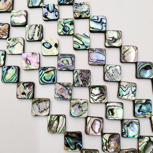 Pack of 10 Abalone Shell Beads - Rhombus - 8x8mm  - NEW424