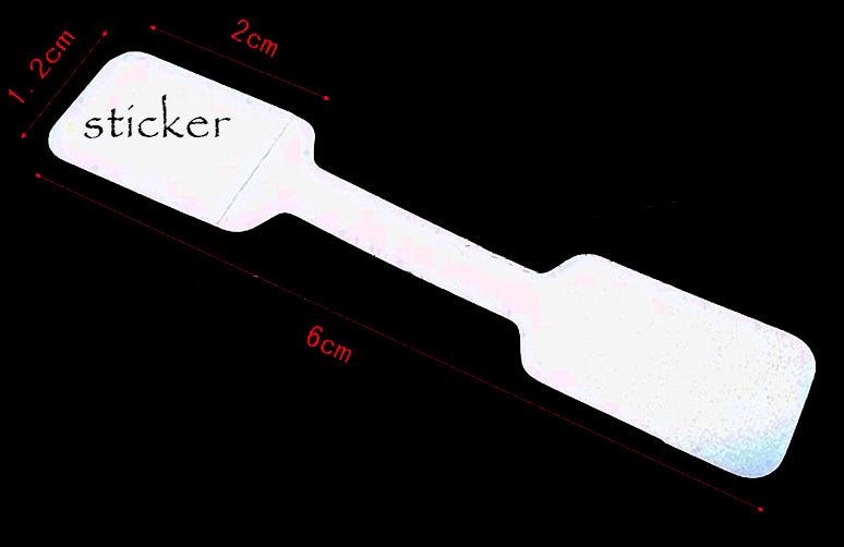 Pack of 1000 White Jewelry Price Tags with One Sticker End 12x60 mm - NEW322