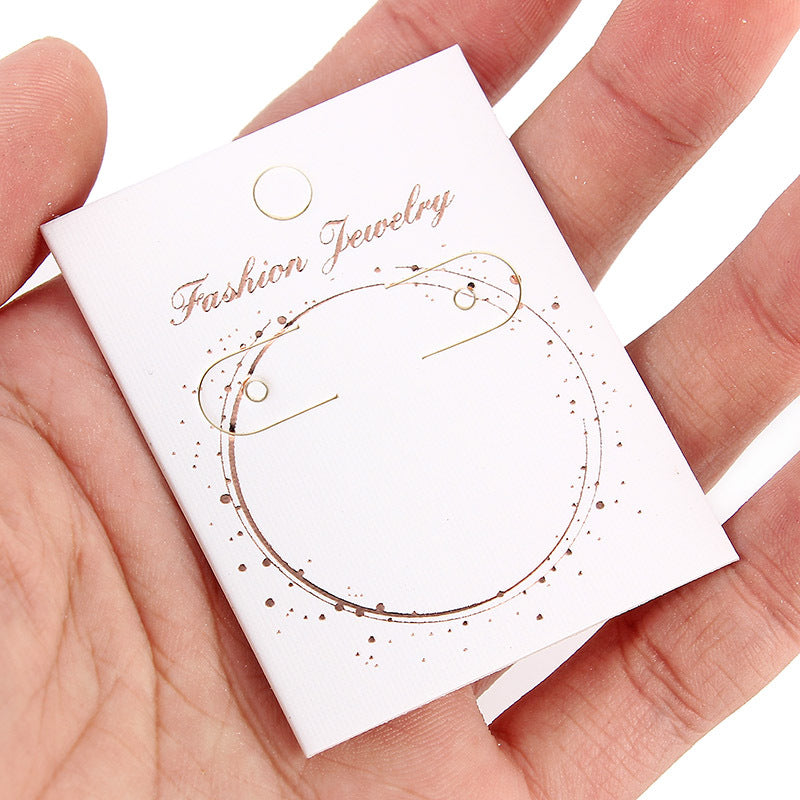 Per Pack White with Gold Jewelry Display Cards for Earrings - 59x45mm - Made in China - NEW1024
