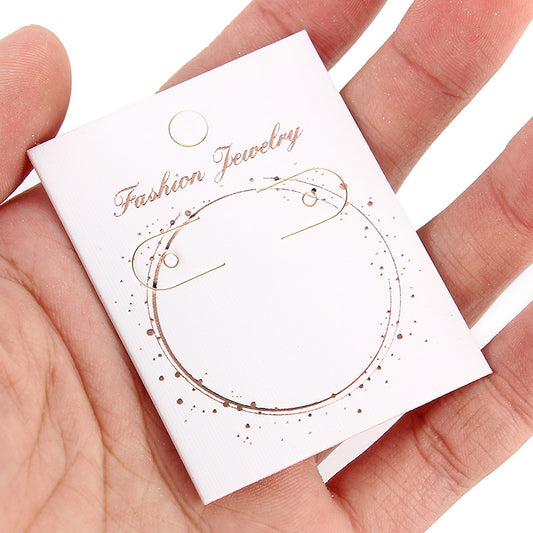 Per Pack White with Gold Jewelry Display Cards for Earrings - 59x45mm - Made in China - NEW1024