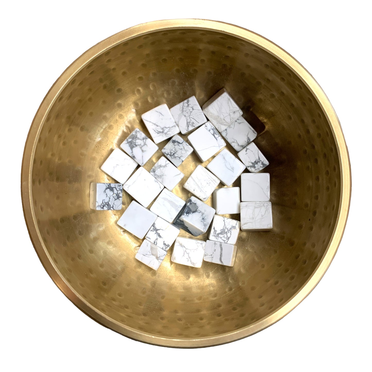 White Howlite Polished Cubes - 15-18mm - 300g - China - NEW722