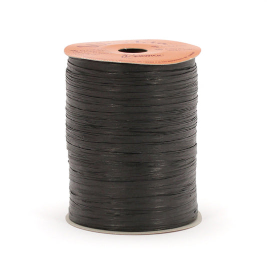 Matte Paper Raffia - Black - 7 mm x 100 yards