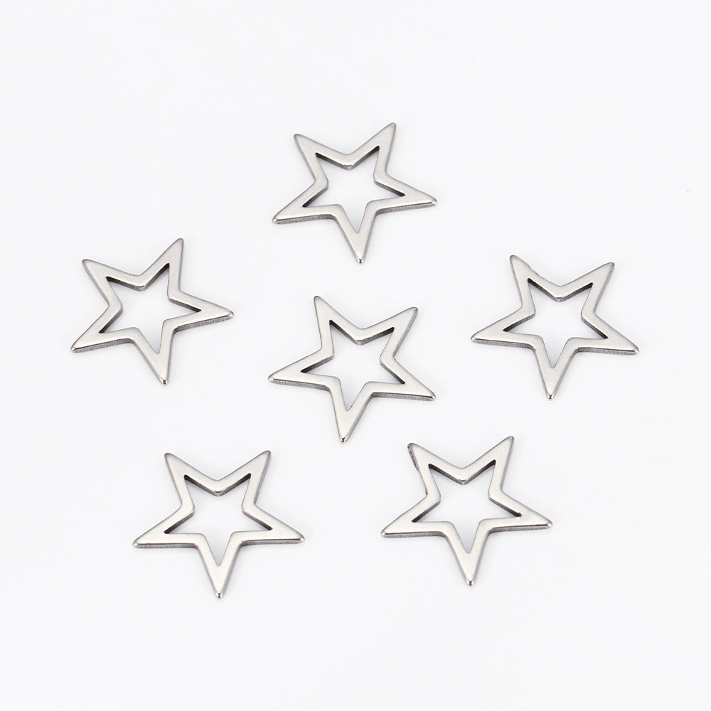 Pack of 100 Stainless Steel Star Pendants - Silver - 22mm - approx 100 PCs per bag - NEW1024
