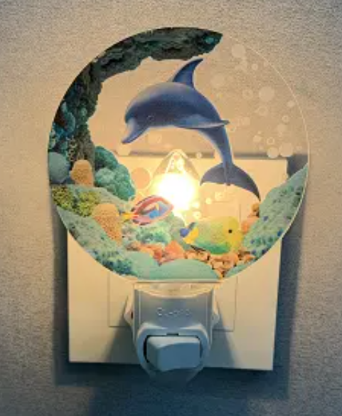 Dolphin - Under the sea series acrylic night light - NEW725