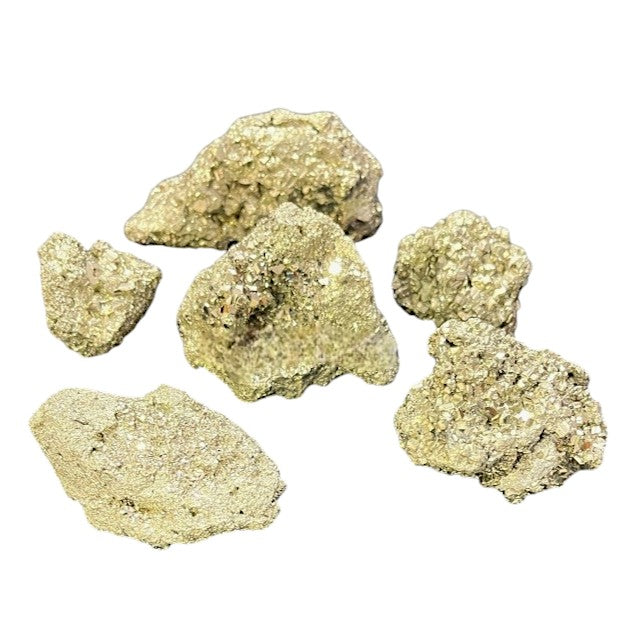 Golden Pyrite Rough Flat Box - Approx. 1 kg & 10-15 pieces per box 5 x 5 inch - India - NEW225