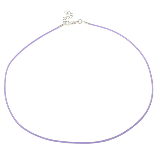 LT PURPLE  Waxed Necklace Cord, Waxed cotton Cord, with iron chain, Zinc Alloy lobster clasp, with 4cm extender chain, platinum color plated 1.5mm Approx. 17.5 inch