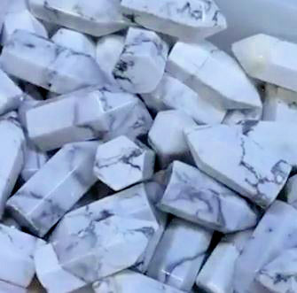 White Howlite - Single Terminated FAT Points 60mm - China - NEW922
