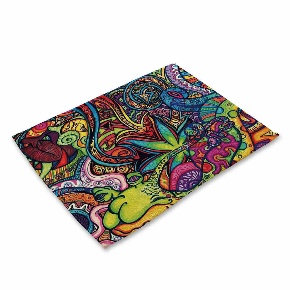 Cotton Place Mat - Garden Full Color - Rectangle - Size 42x32cm - NEW521