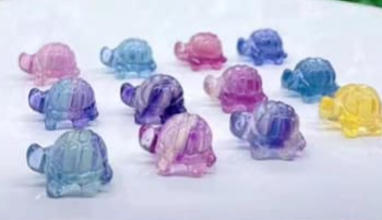Tortoise - Fluorite - 1 cm - Micro Collection Hand Carved in China - NEW922