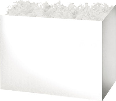 White Solid Basket Box - Large - 10 1/4 x 6 x 7 1/2 inches deep (order in 6's)