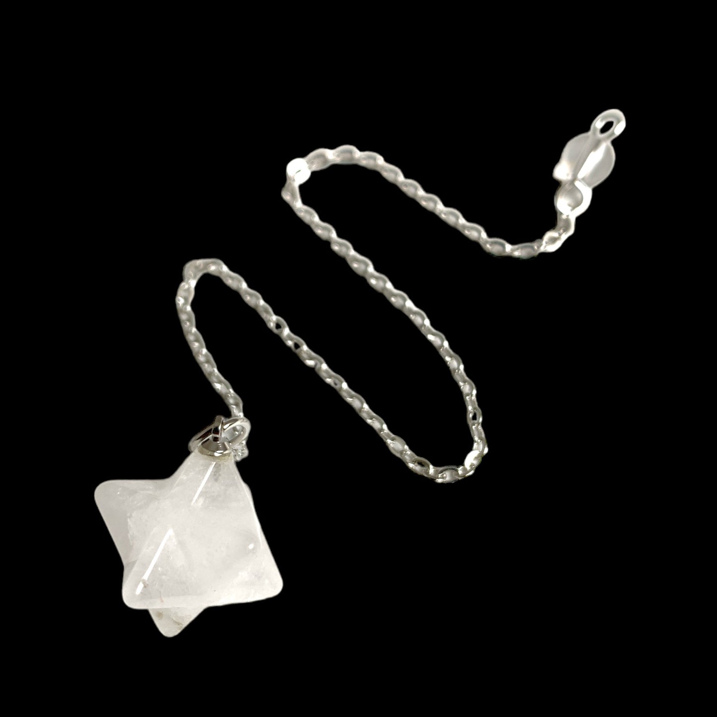 Clear Quartz Merkaba Pendulum - 17mm Star - China - NEW922