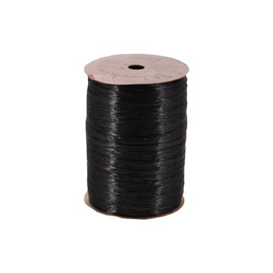 Pearlized Rayon Raffia - Black - 100 yards