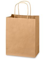 Natural Kraft - Super Prime Shopping Bags - 7 x 3.5 x 8  inch W x D x H - NEW725