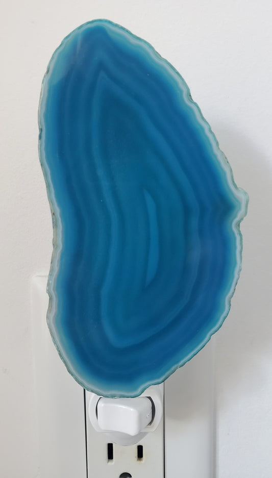AGATE NIGHT LIGHTS - Teal Green - 3.15 inch + Slice - Loose no packaging