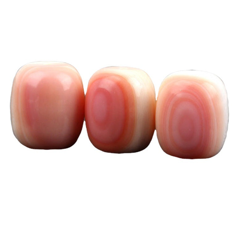Pack of 4 Queen Pink Conch Shell Barrel Beads -  - Hole Center - 10x12mm - NEW424