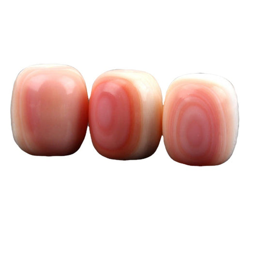 Pack of 4 Queen Pink Conch Shell Barrel Beads -  - Hole Center - 10x12mm - NEW424