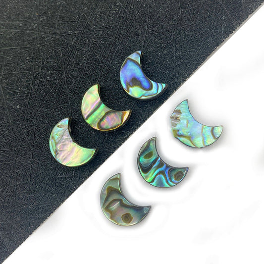 Pack of 4 Abalone Shell Beads - Moons - 8x10mm - NEW424