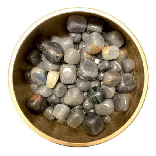 Grey Quartz Tumbled Stones - Medium 20-30 mm - 500 GRAMS 1.1 LB - India - NEW1122