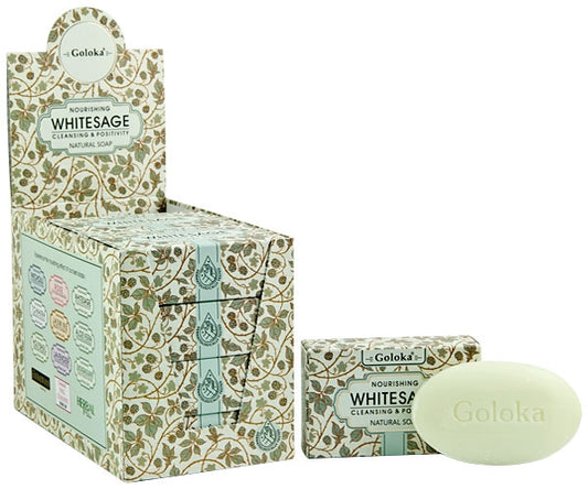 Goloka White Sage Soap - 75 Gram Each (12 Bars Per Box) - India - NEW624