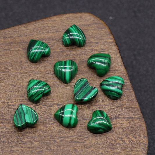 Polished Cabochon Heart - 10mm 5g - Malachite - NEW221