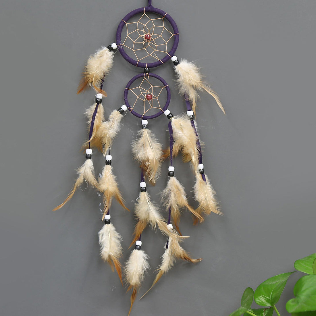 Fashion Dream Catcher Feather Nylon Cord Tassel - PURPLE - 500 to 550mm