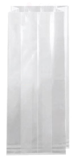 PK/100 - 4 x 2.75 x 9 inch - STANDARD GUSSET Clear BAGS (10 per master case)