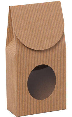 Kraft Gourmet Window Box - Large - 4 x 2 5/8 x 8 1/2 - 2 1/2 x 3 inch Window (Order in 6's) (144 Master)