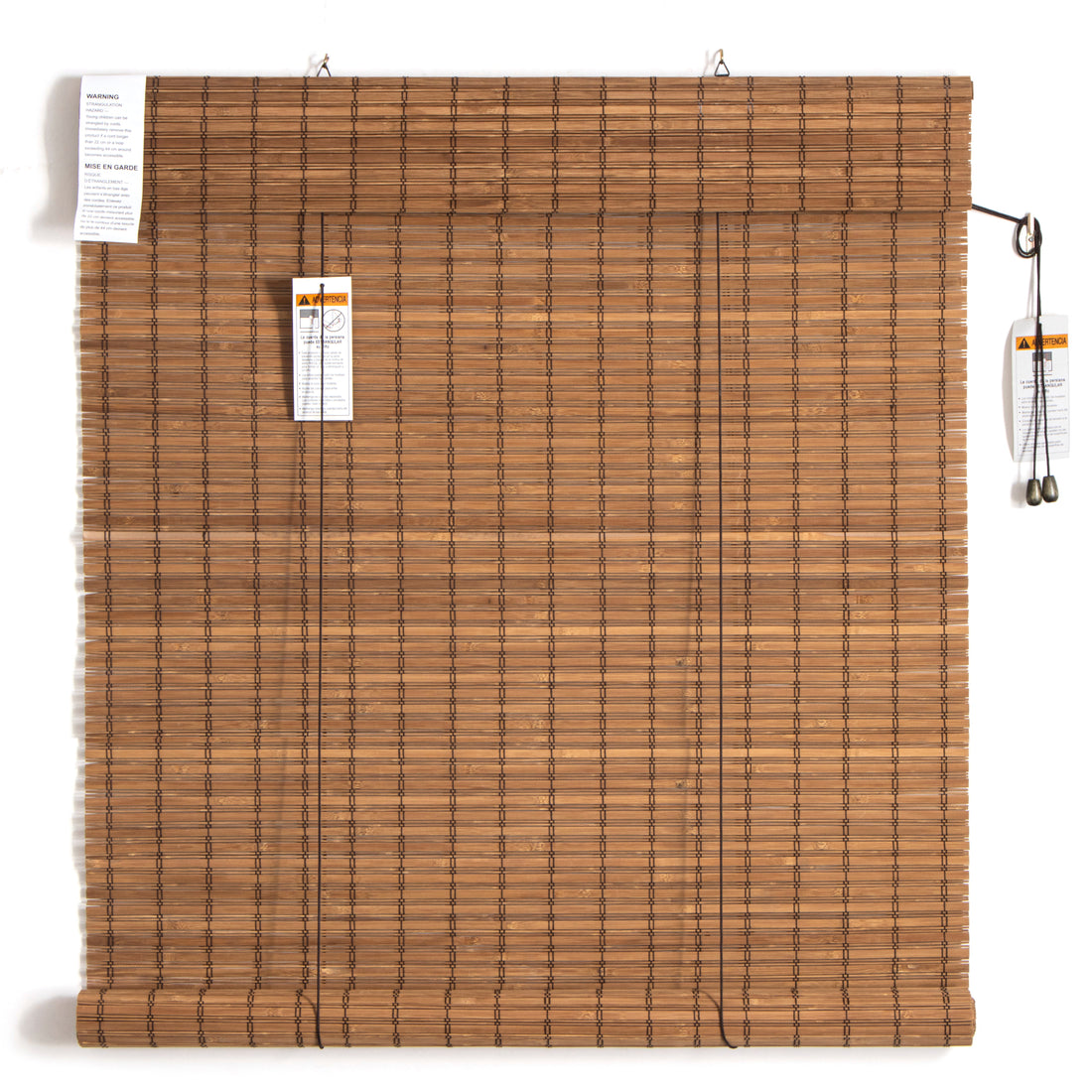 Valanced Imperial Brown Bamboo Blind 3.5 x 6ft (42"W x 72"L)