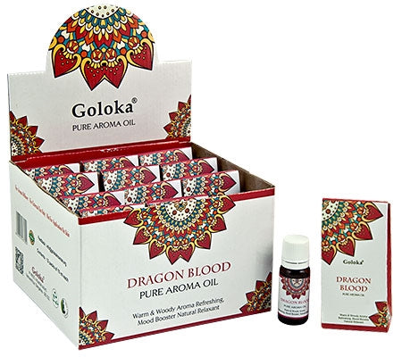 Goloka Dragons Blood Aroma Oil - Display Box With 12 Bottles - NEW624