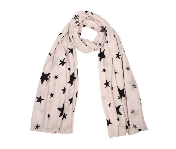 Starry Affair Scarf - Black & White - 39x71 inch long - NEW424