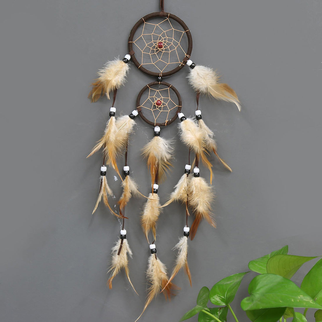 Fashion Dream Catcher Feather Nylon Cord Tassel - COFFEE - 500 to 550mm