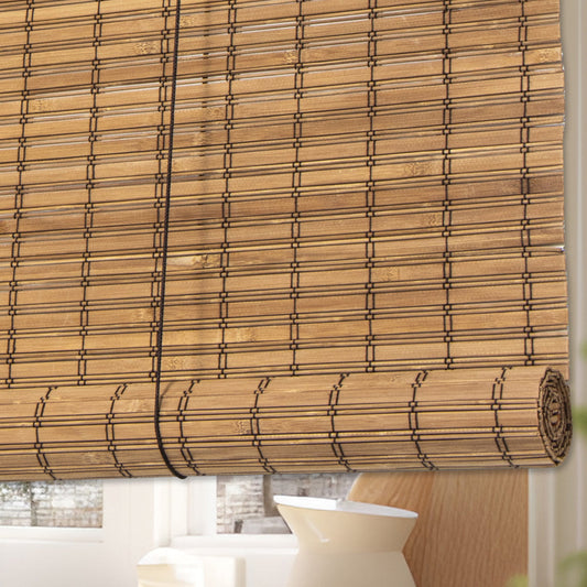 Valanced Imperial Brown Bamboo Blind 4 x 6ft (48"W x 72"L)