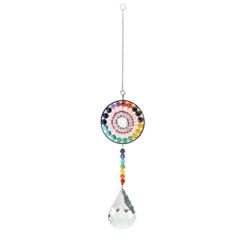 K9 Crystal Hanger with Chakra Beads Chakra Gemstones - 14.5 inch - NEW523