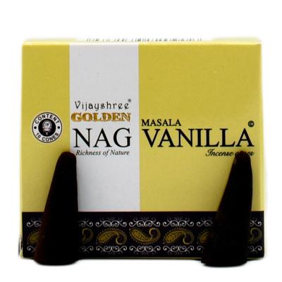 GOLDEN Nag Vanilla Incense Cones - 10 cones per pack 12 packs per box - NEW1222