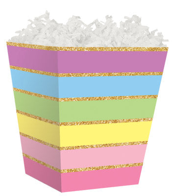 Rainbow Stripes Sweet Treat Gift Box - 4" x 4" x 4 1/2 inches deep (order in 6's)