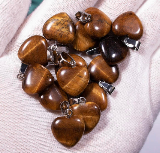 Tigers Eye Heart Pendant - 15mm - 2g - China - NEW123