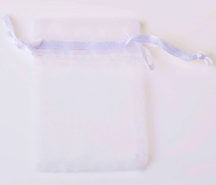 PK/100 White 6 x 8 inch ORGANZA POUCH BAG - RECTANGLE with Draw String - 15 x 20cm