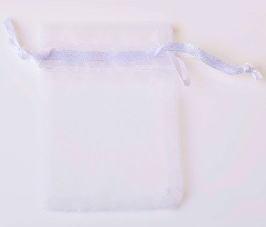 PK/100 White 6 x 8 inch ORGANZA POUCH BAG - RECTANGLE with Draw String - 15 x 20cm