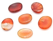 Carnelian Worry Stones - 35-38mm Long - Pack of 6 - India