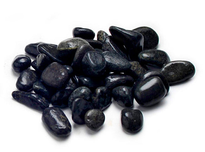 HIGH POLISHED BLACK Pebble 10-15 MM 20 KG Bag (about 20x14x3" 0.486 CF)