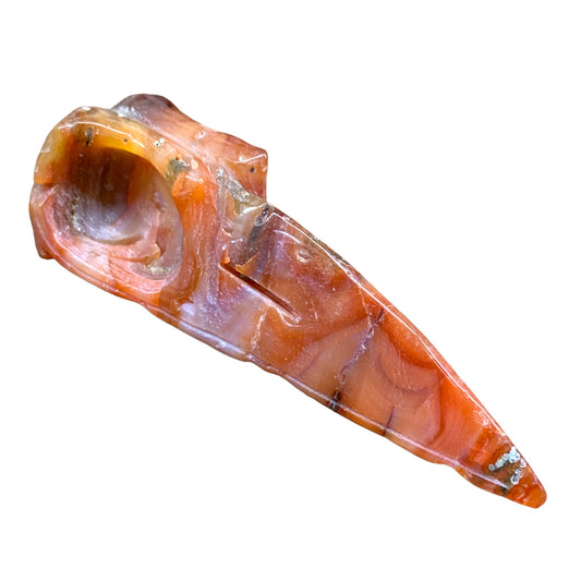 Raven SKULL - Carnelian -  115mm - China - NEW722