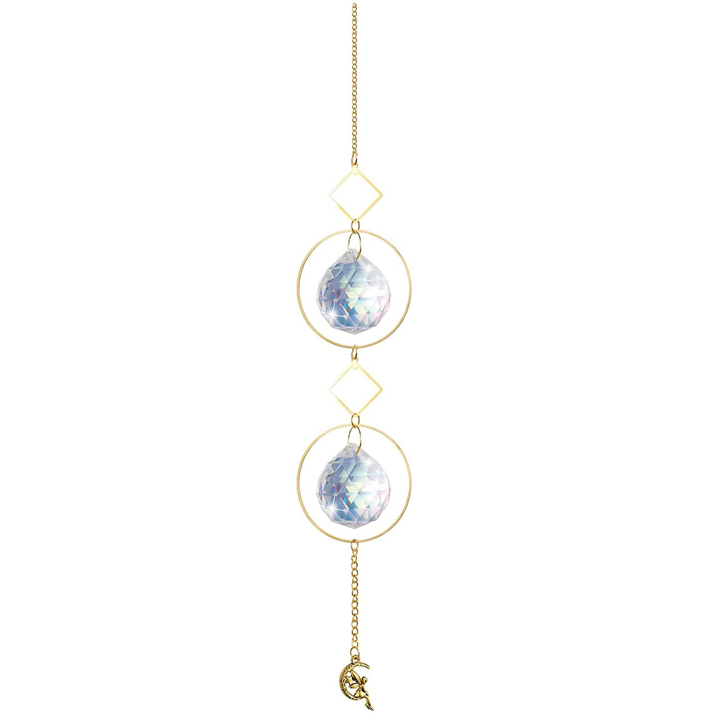 K9 Aura Crystal 2 Moons Brass Color Twinkle Hanger - Long inch - China - NEW911