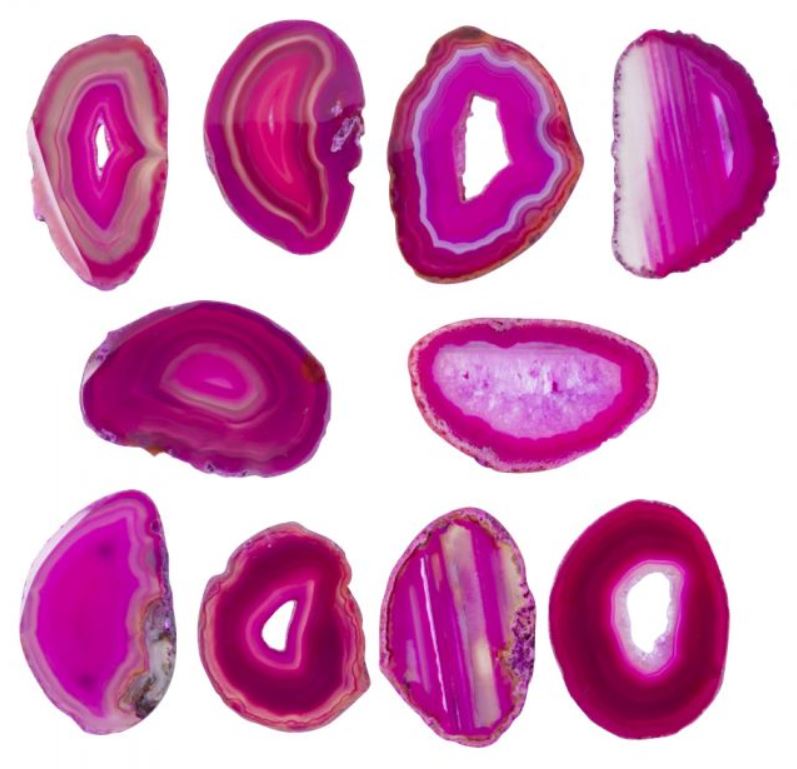Agate Slices Pink - Grade A Size #2 - 3.15 x 2 inch - 8 to 11cm x 5 to 7cm - NEW122