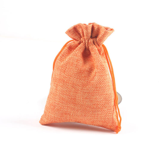 PK/10 - Orange - COTTON #5 BAGS 5 x 7 inch - 13x18cm - with Draw String