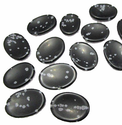 Snowflake Obsidian Worry Stones - 40mm Long - India